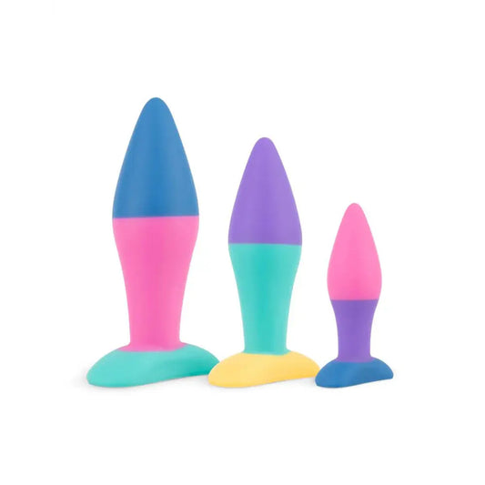 3-Piece Butt Plug Set Multicolor Anal Training Kit  Anal - Kits