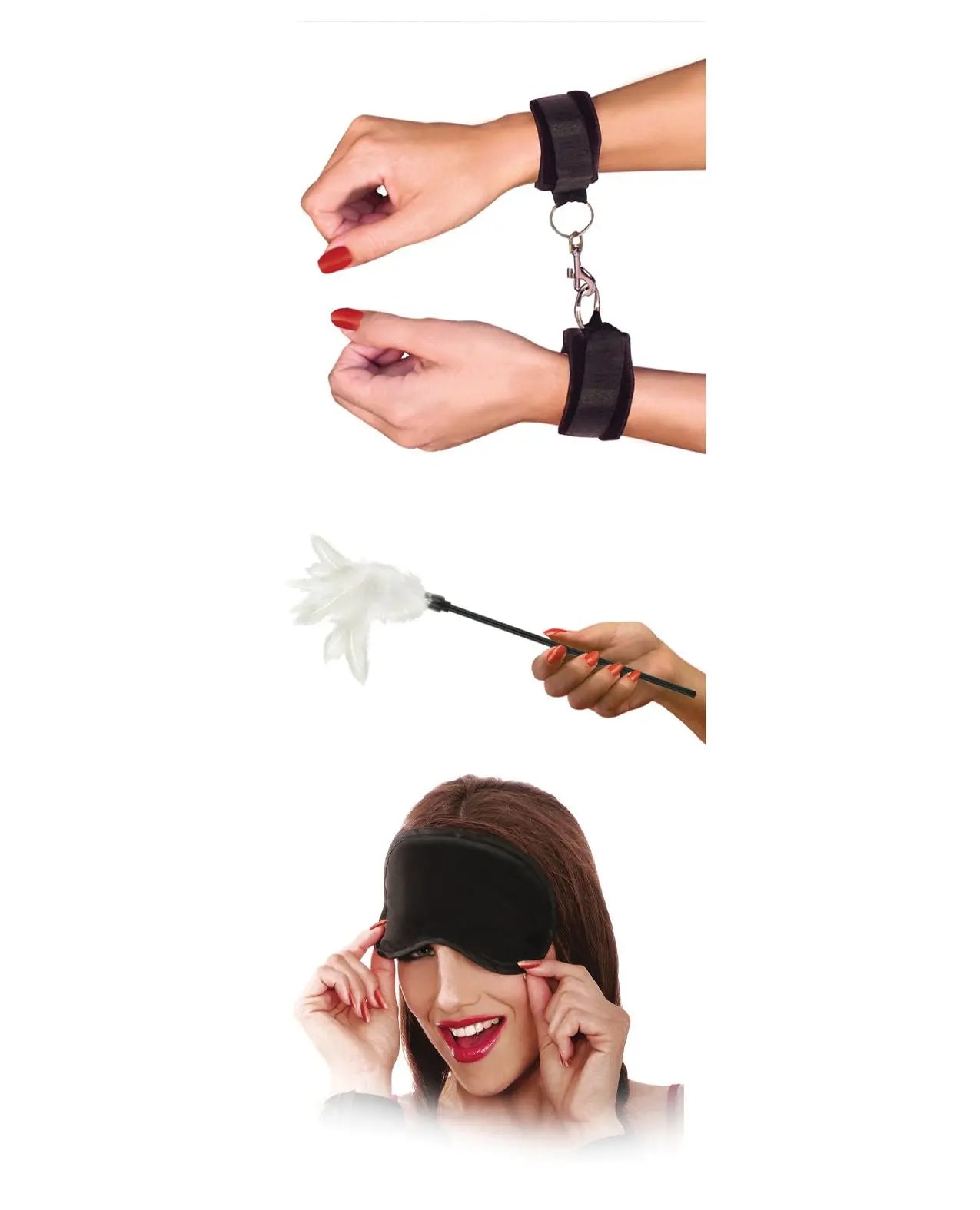 3-Piece Sensual Seduction Bondage Kit Black  Bondage Kits