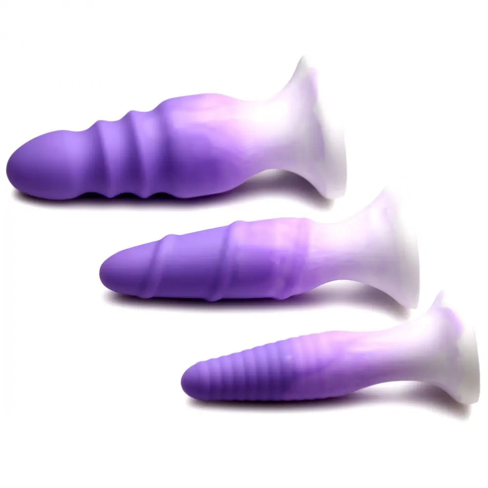 3 Piece Silicone Butt Plug Set - Purple Body Safe Stretching Anal Plug Sex Toys  Anal Plug Sex Toy