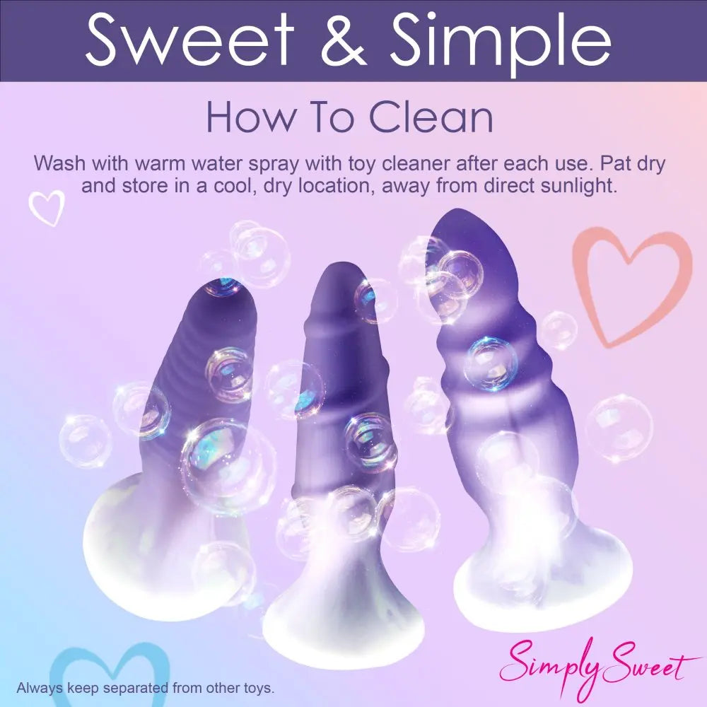 3 Piece Silicone Butt Plug Set - Purple Body Safe Stretching Anal Plug Sex Toys  Anal Plug Sex Toy