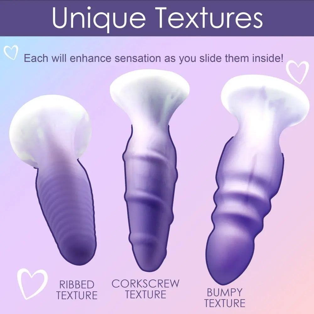 3 Piece Silicone Butt Plug Set - Purple Body Safe Stretching Anal Plug Sex Toys  Anal Plug Sex Toy