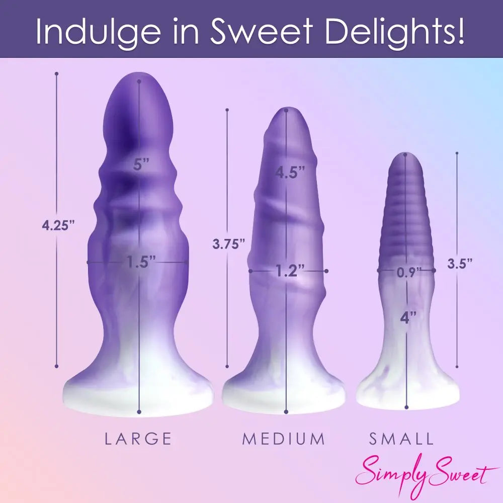 3 Piece Silicone Butt Plug Set - Purple Body Safe Stretching Anal Plug Sex Toys  Anal Plug Sex Toy