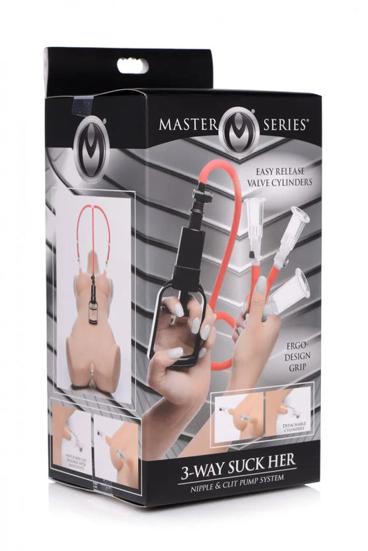 3-Way Suck Her Nipple and Clit Pump System  Enlargement Gear and Pumps