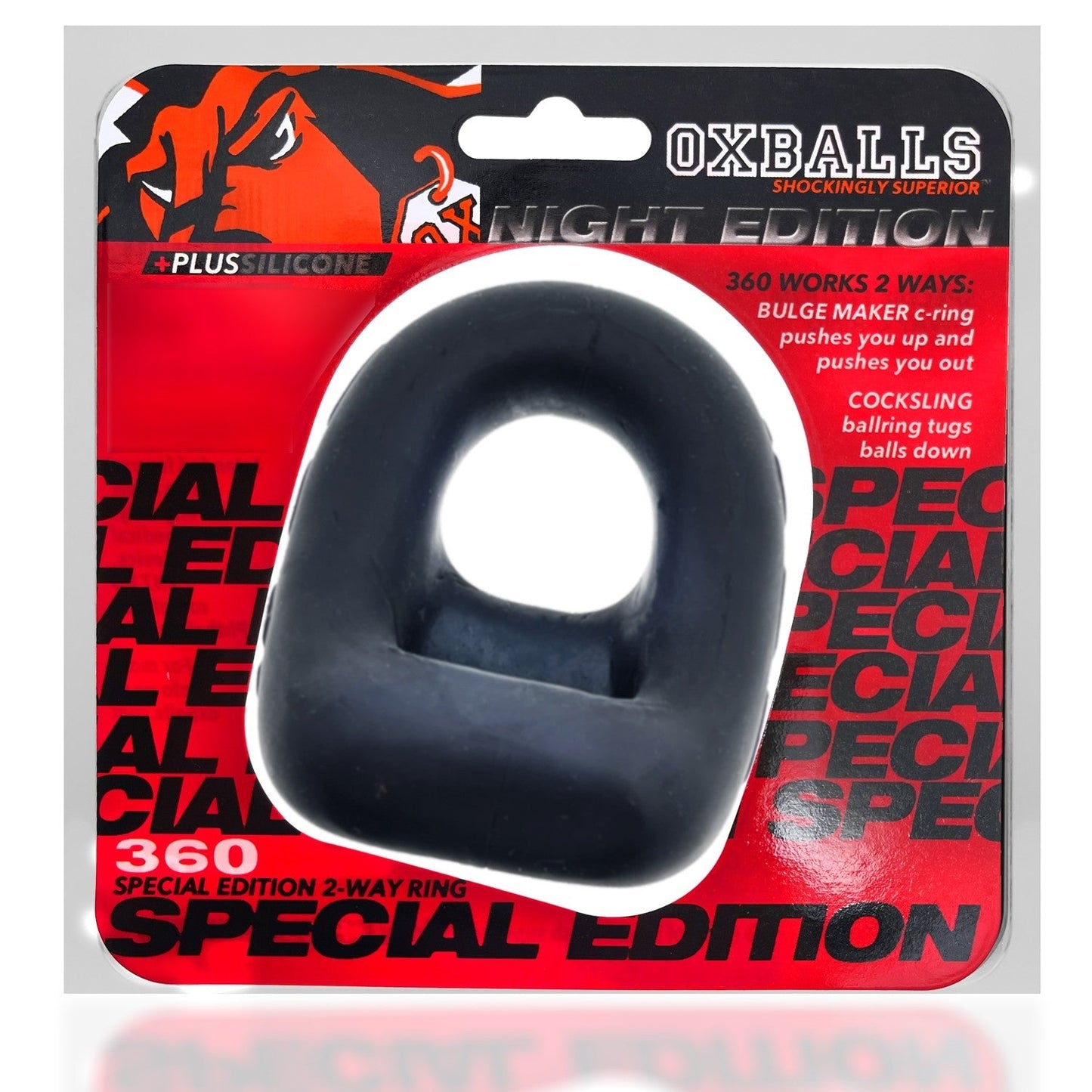 Oxballs 360, dual use cockring - PLUS+SILICONE special edition - NIGHT 