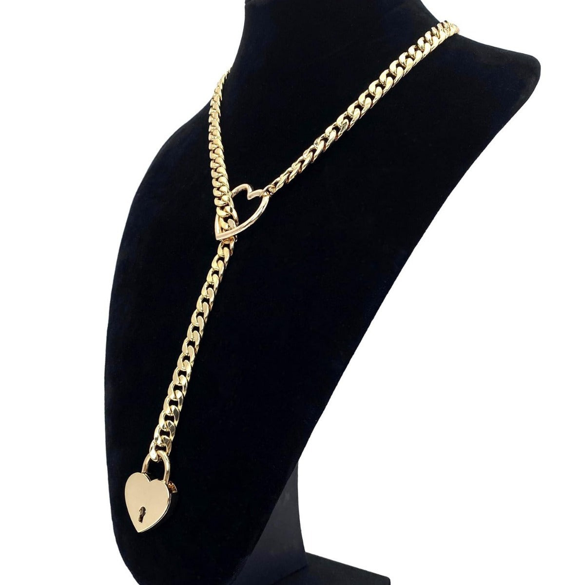 Slip Chain Day Collar Necklace with Heart O-Ring Lock and Key  Jewelry