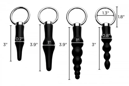 4 Piece Silicone Ringed Anal Rimmer Anal Training Set  Anal Beads