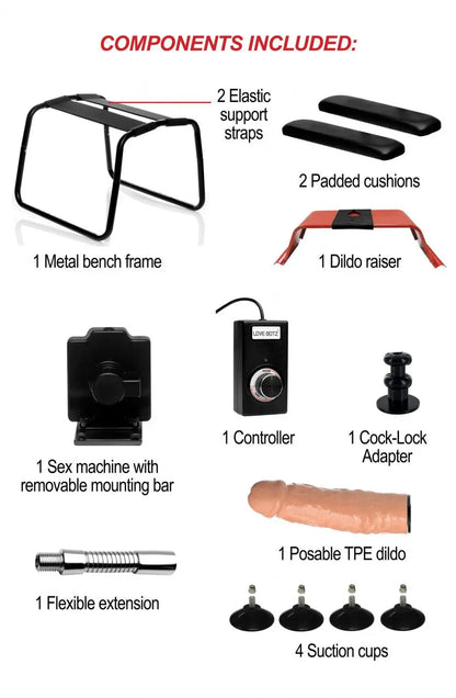 4 in 1 Banging Bench with Sex Machine - Manual Fuck Machine  Sex Machines and Accessories