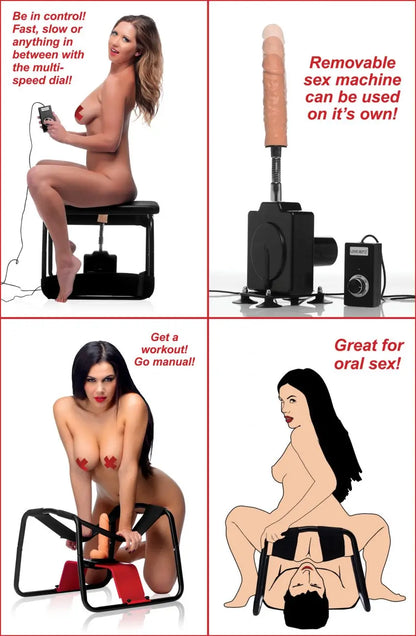 4 in 1 Banging Bench with Sex Machine - Manual Fuck Machine  Sex Machines and Accessories