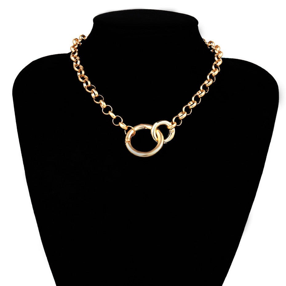 Male Sub Day Collar Metal Geometric Necklace 