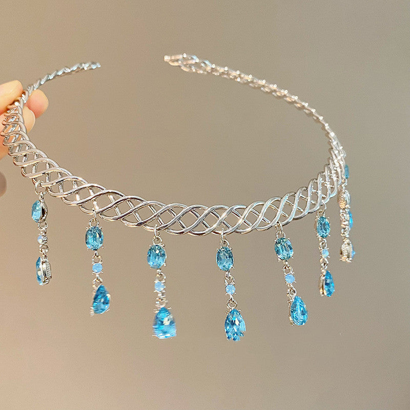 Blue Water Drop Zircon Collar Women's Fashion 