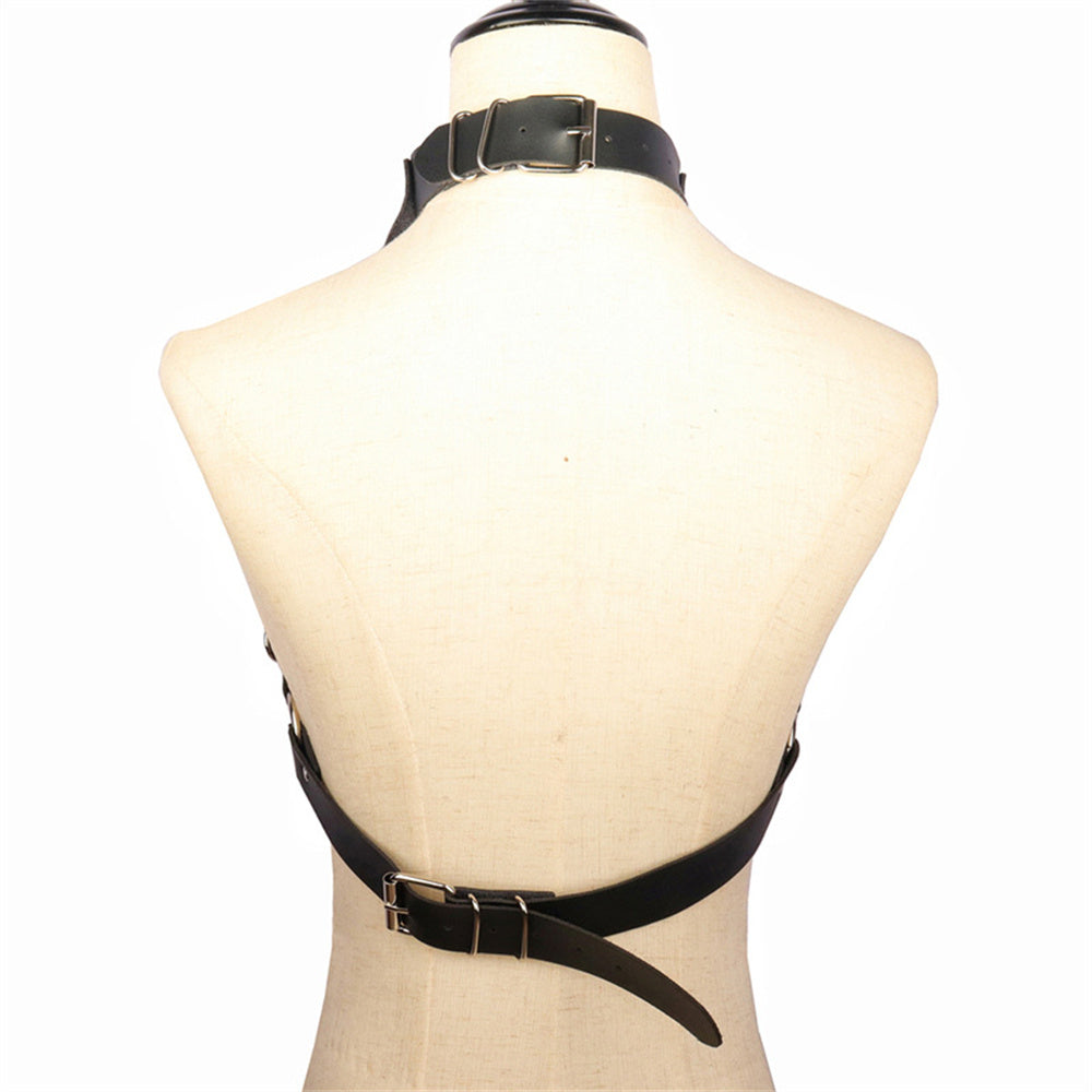 Rebel Glam Studded Chain Harness & Collar 