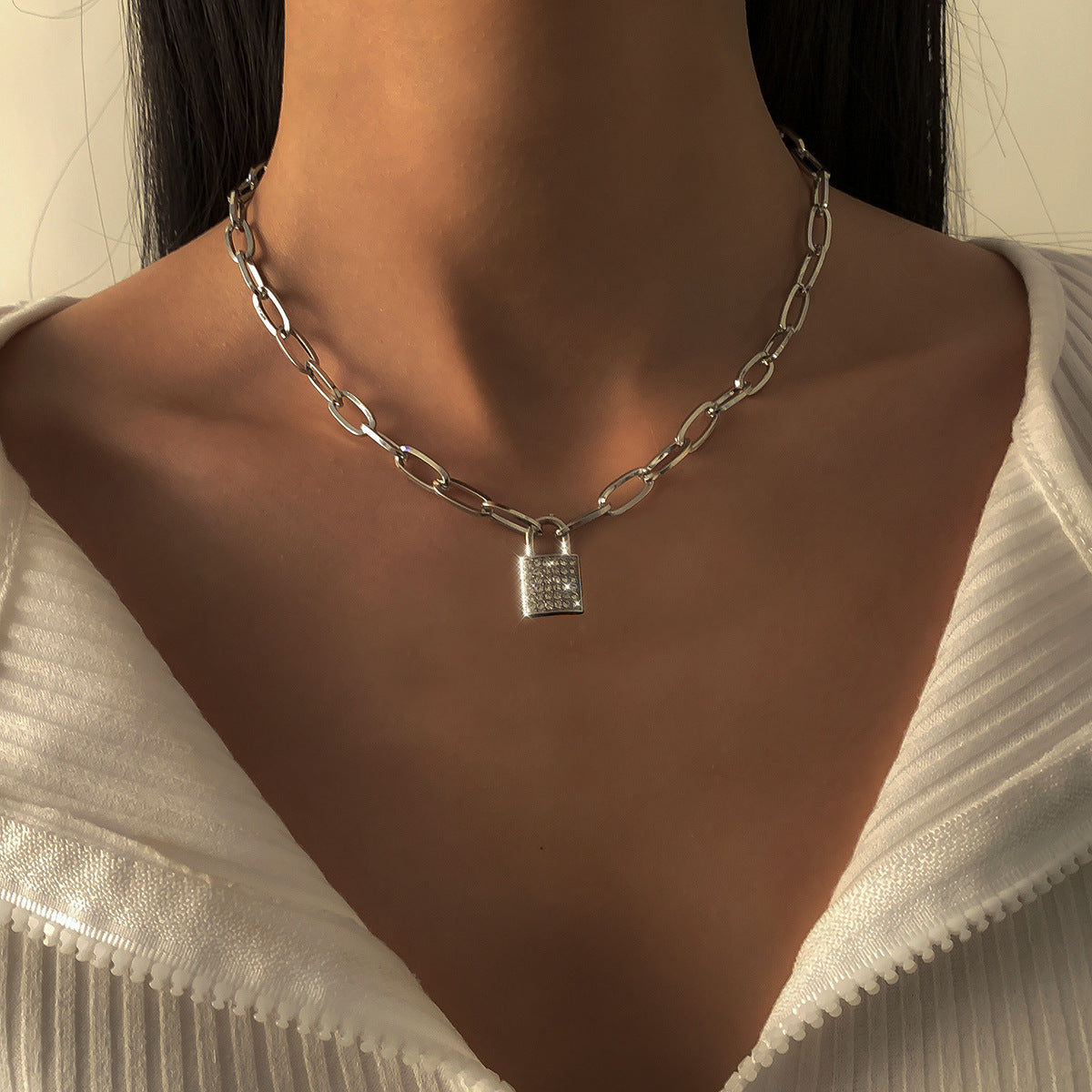 GeoLock Clavicle Chain Necklace