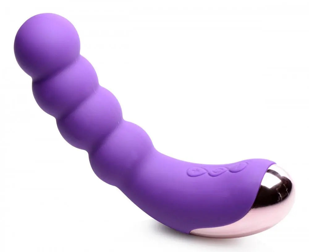 50X Silicone Beaded Vibrator - Purple  Vibrating Toys