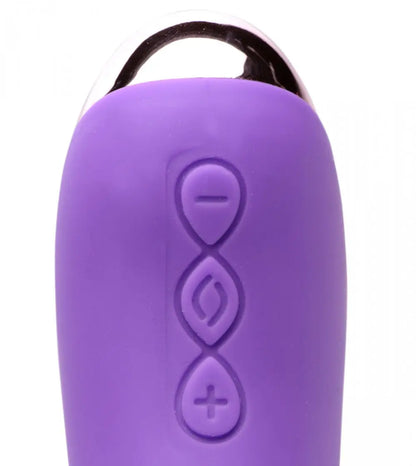 50X Silicone Beaded Vibrator - Purple  Curved Dildo