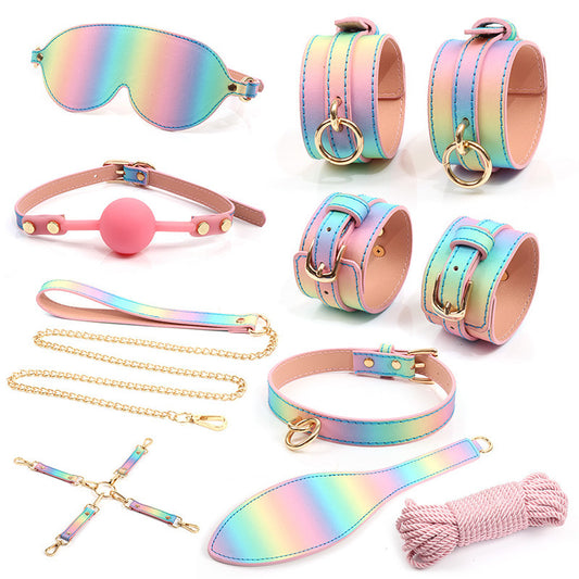 8-Piece Rainbow Iridescent Bondage Kit 