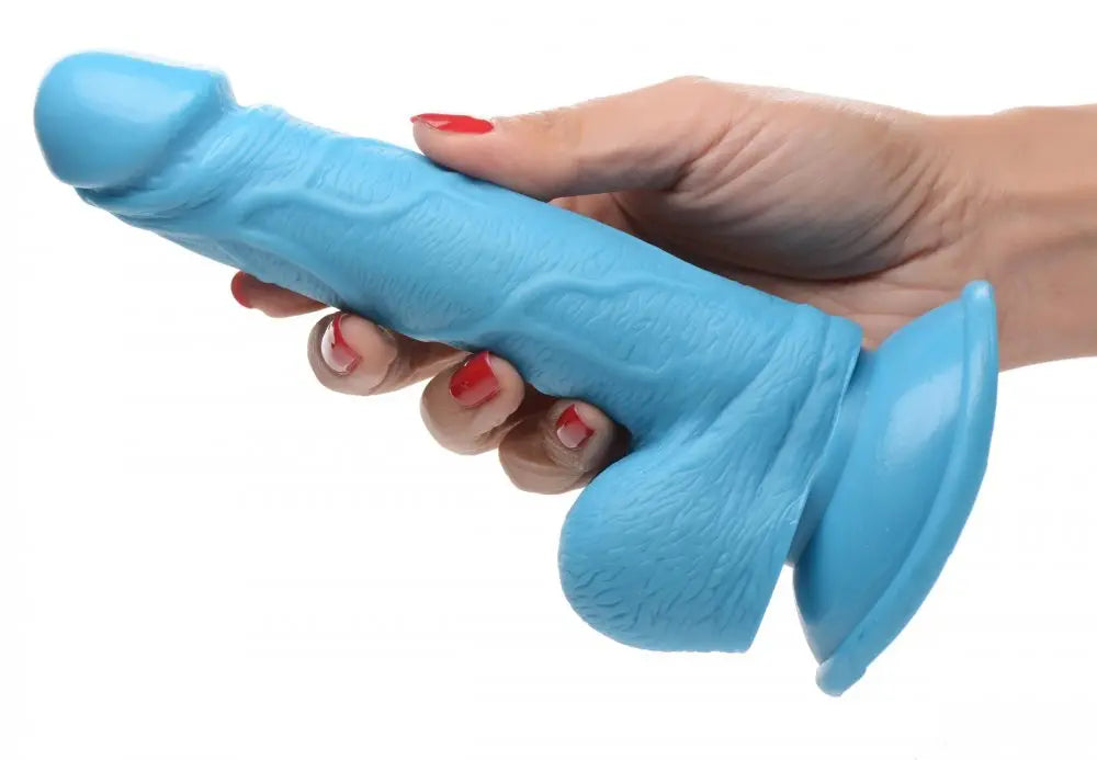 6.5 Inch Dildo with Balls - Blue  Dildos