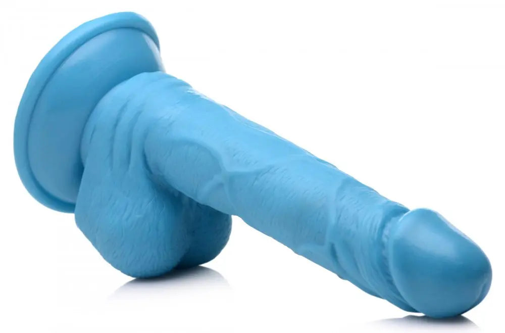 6.5 Inch Dildo with Balls - Blue  Dildos