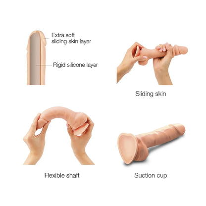 SLIDING SKIN REALISTIC DILDO VANILLA XL 