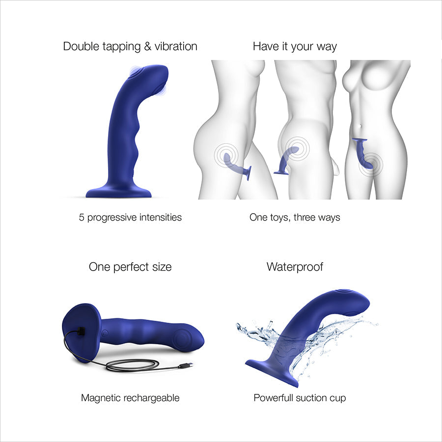 TAPPING DILDO WAVE - NIGHT BLUE 