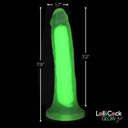 7 Inch Glow-in-the-Dark Silicone Dildo - Green  Suction Cup Dildos