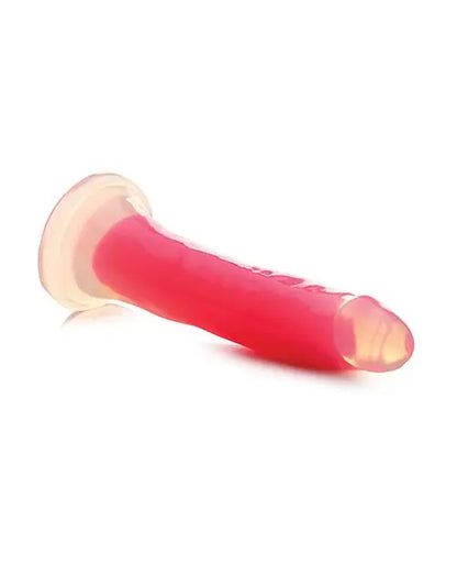 7 Inch Glow-in-the-Dark Silicone Dildo Sex Toy - Pink  Suction Cup Dildos