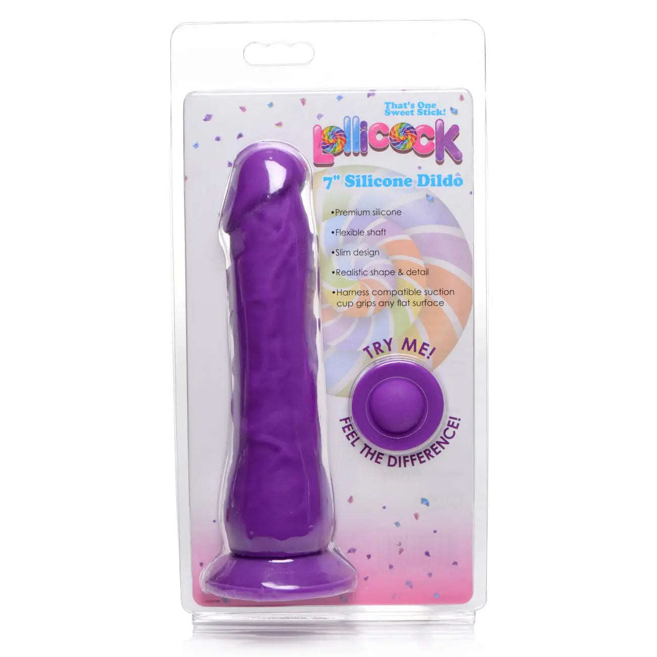 7 Inch Silicone Dildo - Grape  Suction Cup Dildos