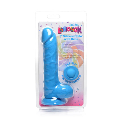 7 Inch Silicone Dildo with Balls - Berry  Suction Cup Dildos
