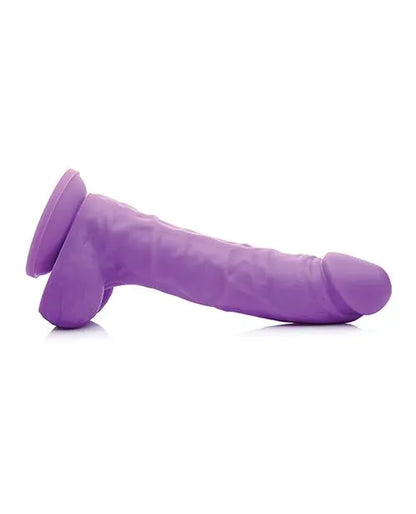 7 Inch Silicone Dildo with Balls - Grape  Suction Cup Dildos