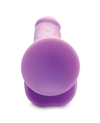 7 Inch Silicone Dildo with Balls - Grape  Suction Cup Dildos
