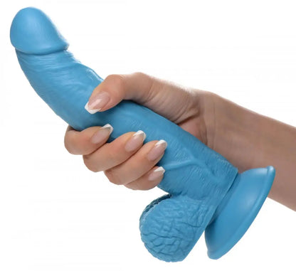 7.5 Inch Dildo Sex Toy with Balls - Blue  Suction Cup Dildos