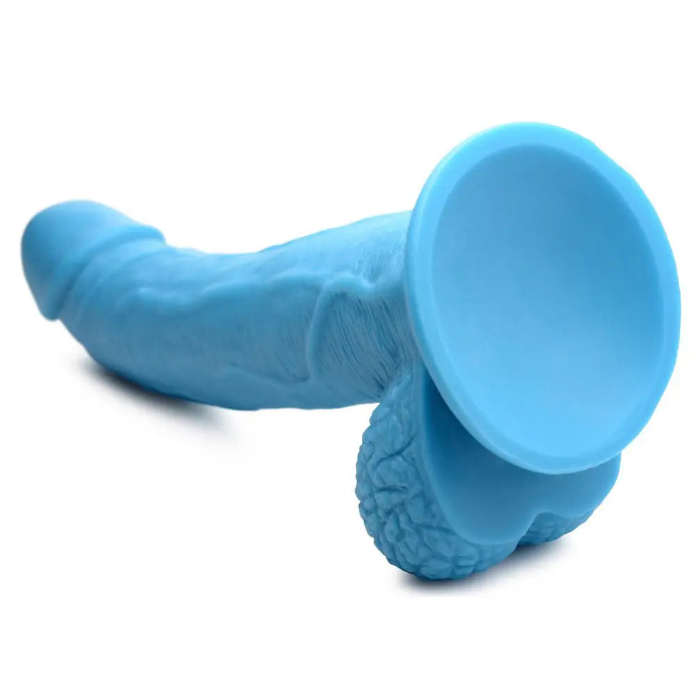 7.5 Inch Dildo Sex Toy with Balls - Blue  Suction Cup Dildos
