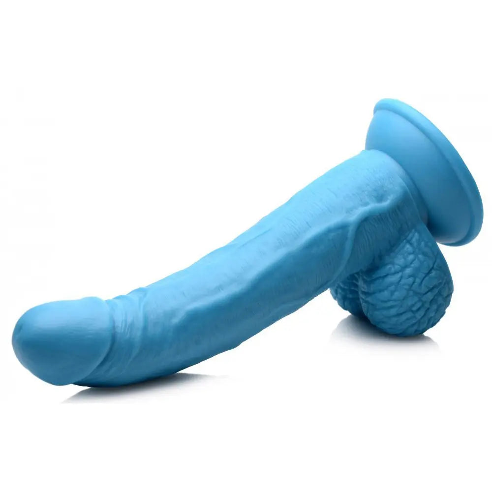 7.5 Inch Dildo Sex Toy with Balls - Blue  Suction Cup Dildos
