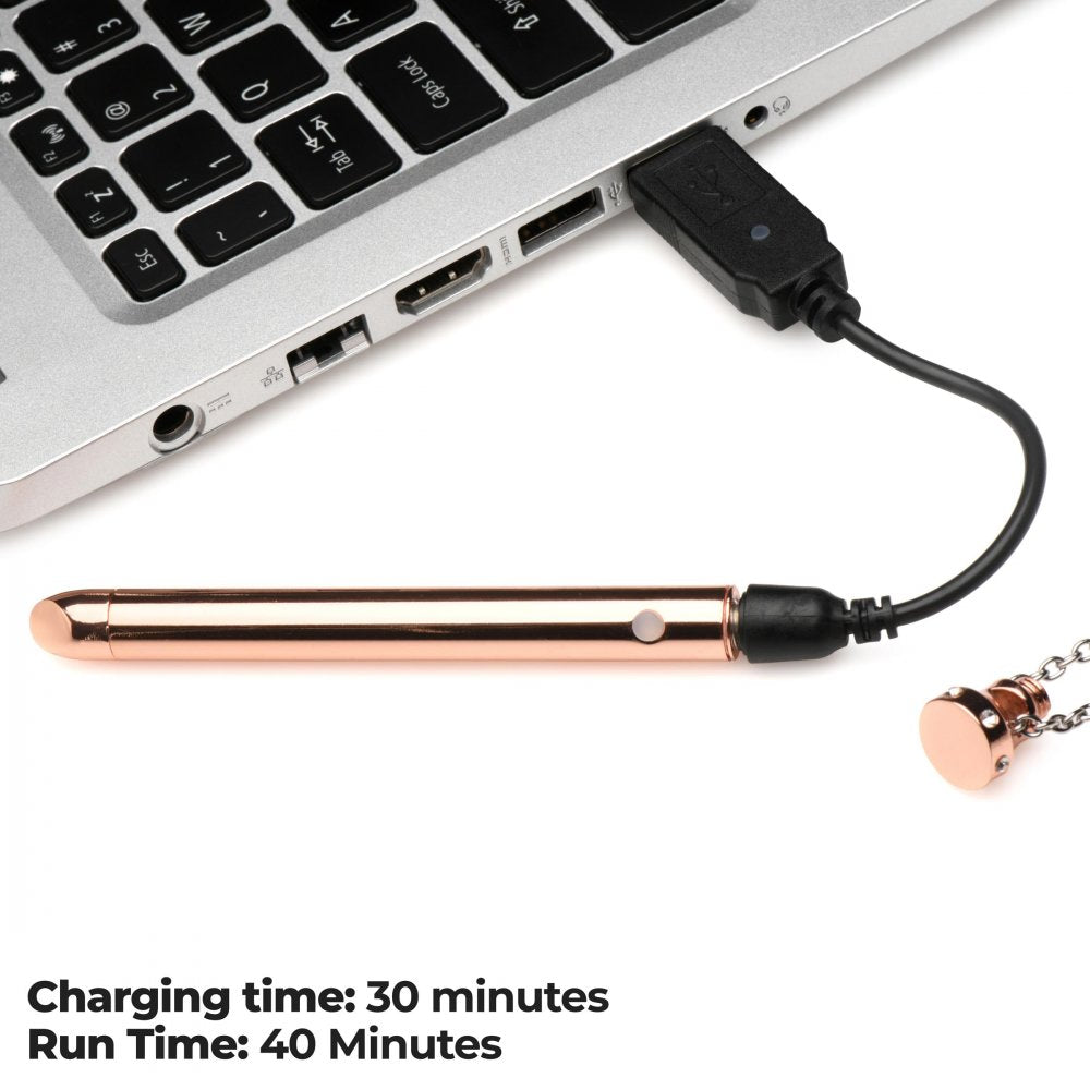 7X Vibrating Necklace Great Gift Idea Rose Gold Necklace Vibrator  Lubes, Lotions and Accessories