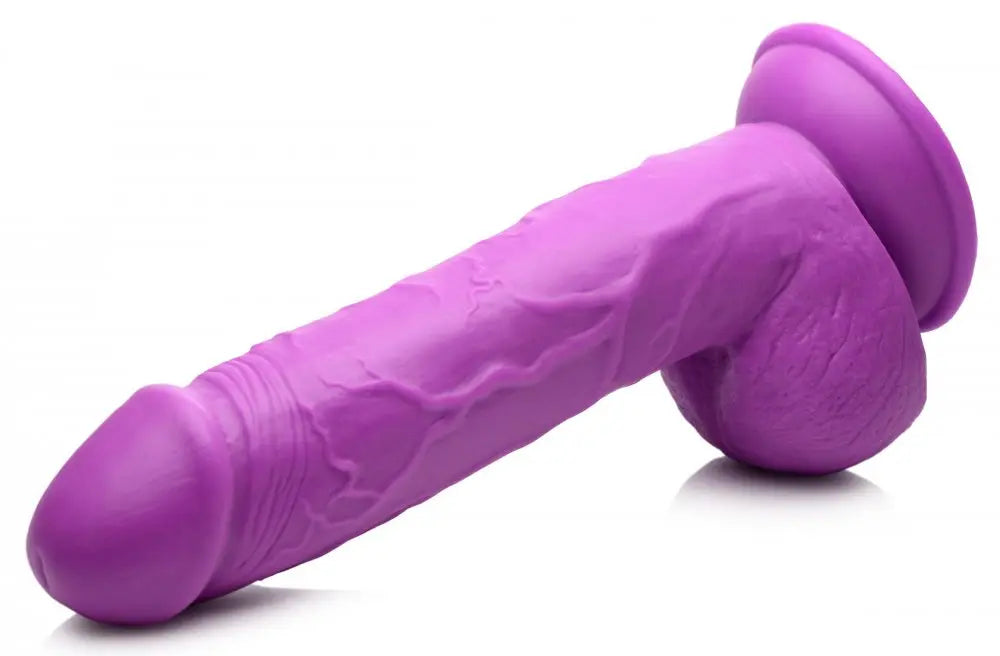 8.25 Inch Dildo Sex Toy with Balls - Purple  Suction Cup Dildos