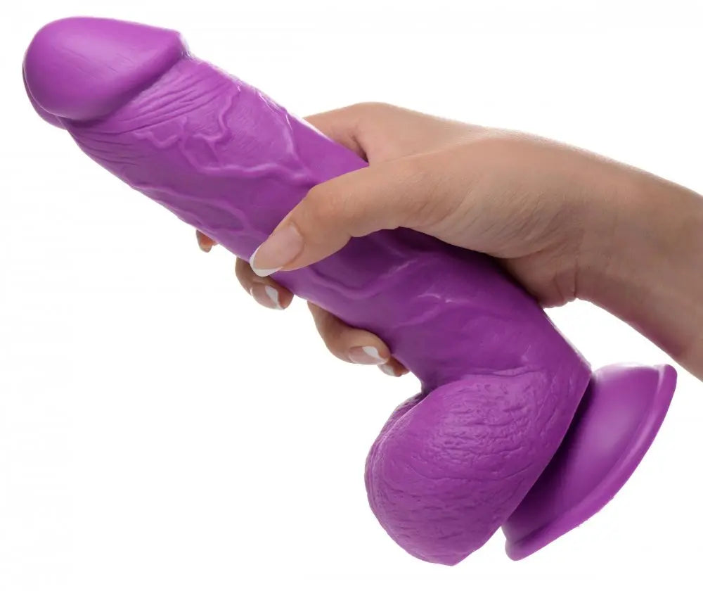 8.25 Inch Dildo Sex Toy with Balls - Purple  Suction Cup Dildos