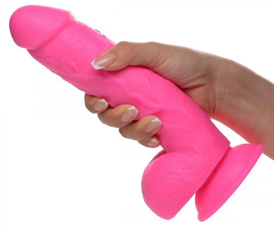 8.25 Inch Pink Suction Cup Dildo with Balls  Suction Cup Dildos