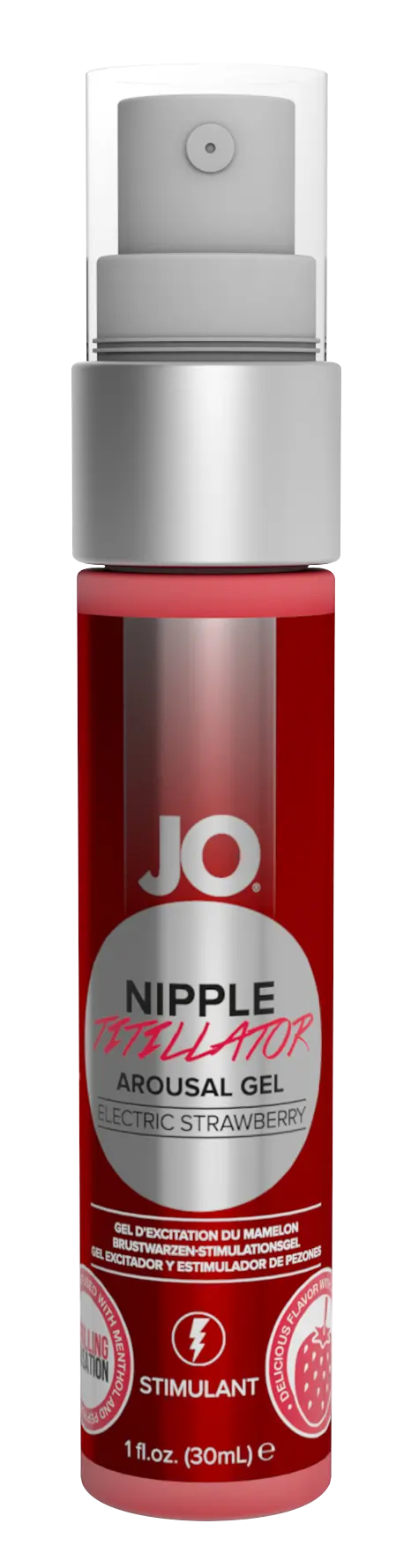 JO Nipple Titillator - Strawberry - Stimulant 1 floz / 30 mL 