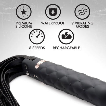 9X Vibrating Silicone Dildo Flogger  Impact Play