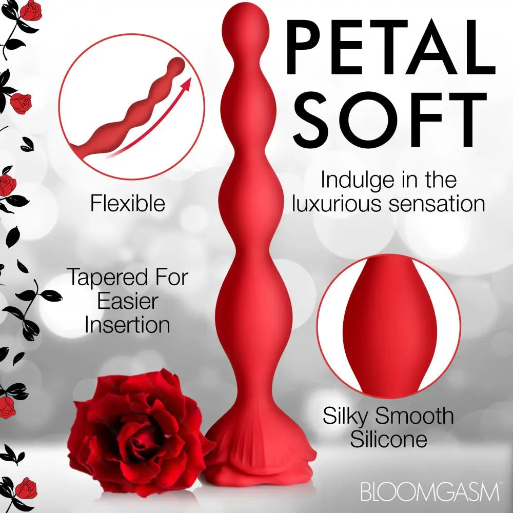 9X Beaded Bloom Silicone Rose Vibrator 