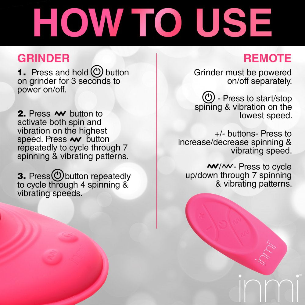 Spin n' Grind Rotating and Vibrating Silicone Sex Grinder 