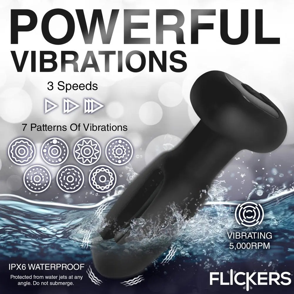 Bum Flick Vibrating and Flicking Silicone Butt Plug with Remote - Bound By Desire