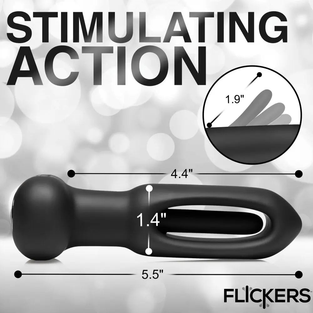 Bum Flick Vibrating and Flicking Silicone Butt Plug with Remote - Bound By Desire