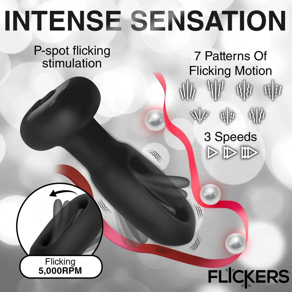 Bum Flick Vibrating and Flicking Silicone Butt Plug with Remote - Bound By Desire