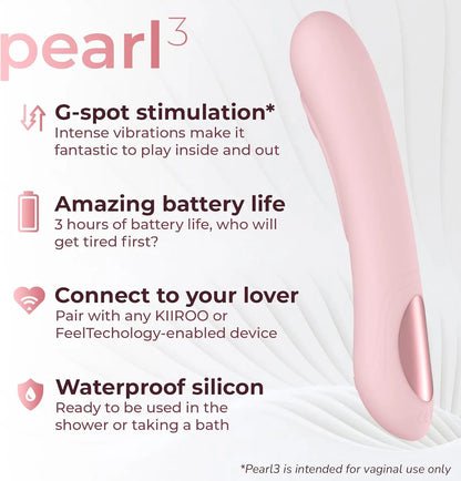 AI Vibrator Sex Toy for Webcam for Long Distance Couples - Pearl 3 Pink  G-Spot Vibrator