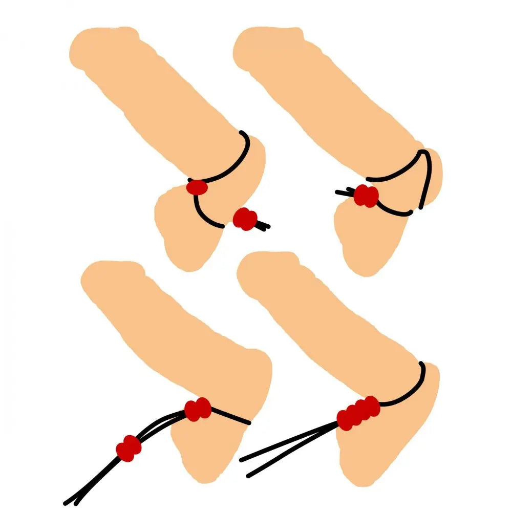 Adjustable Cock Ring Sex Toy for Men - 4-Way Cock and Ball Tie  Cock Rings