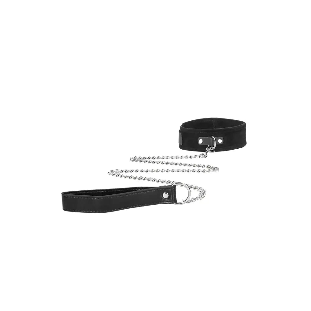 Adjustable Velcro Bondage Collar With Leash and Wrist Cuffs Black  Fetish - Cuffs & Restraints