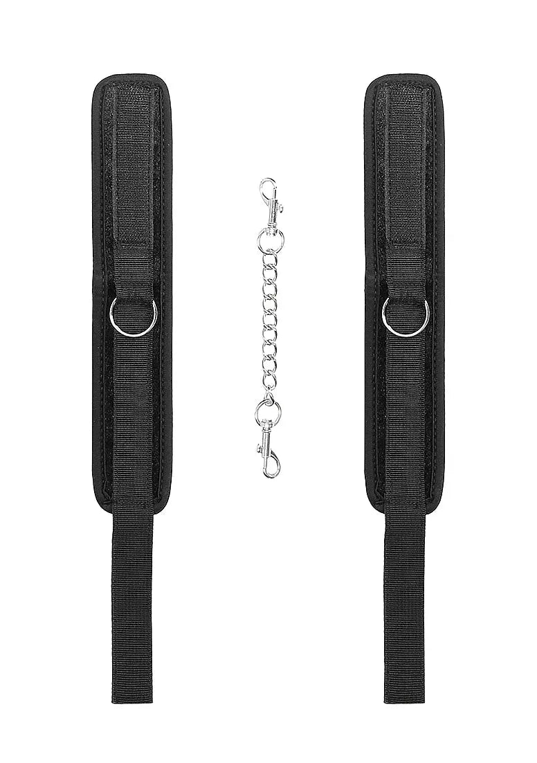 Adjustable Velvet BDSM Ankle Cuffs With Velcro Straps Black  Restraints and Cuffs
