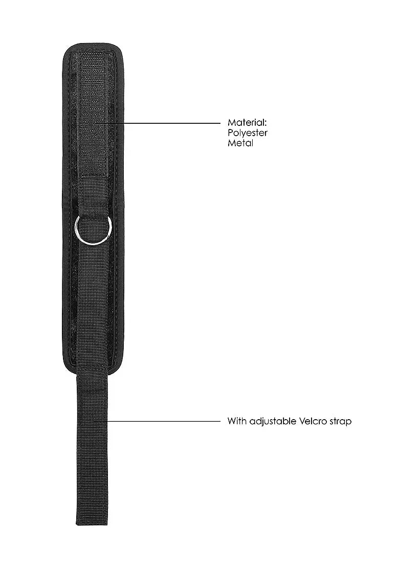 Adjustable Velvet BDSM Ankle Cuffs With Velcro Straps Black  Restraints and Cuffs