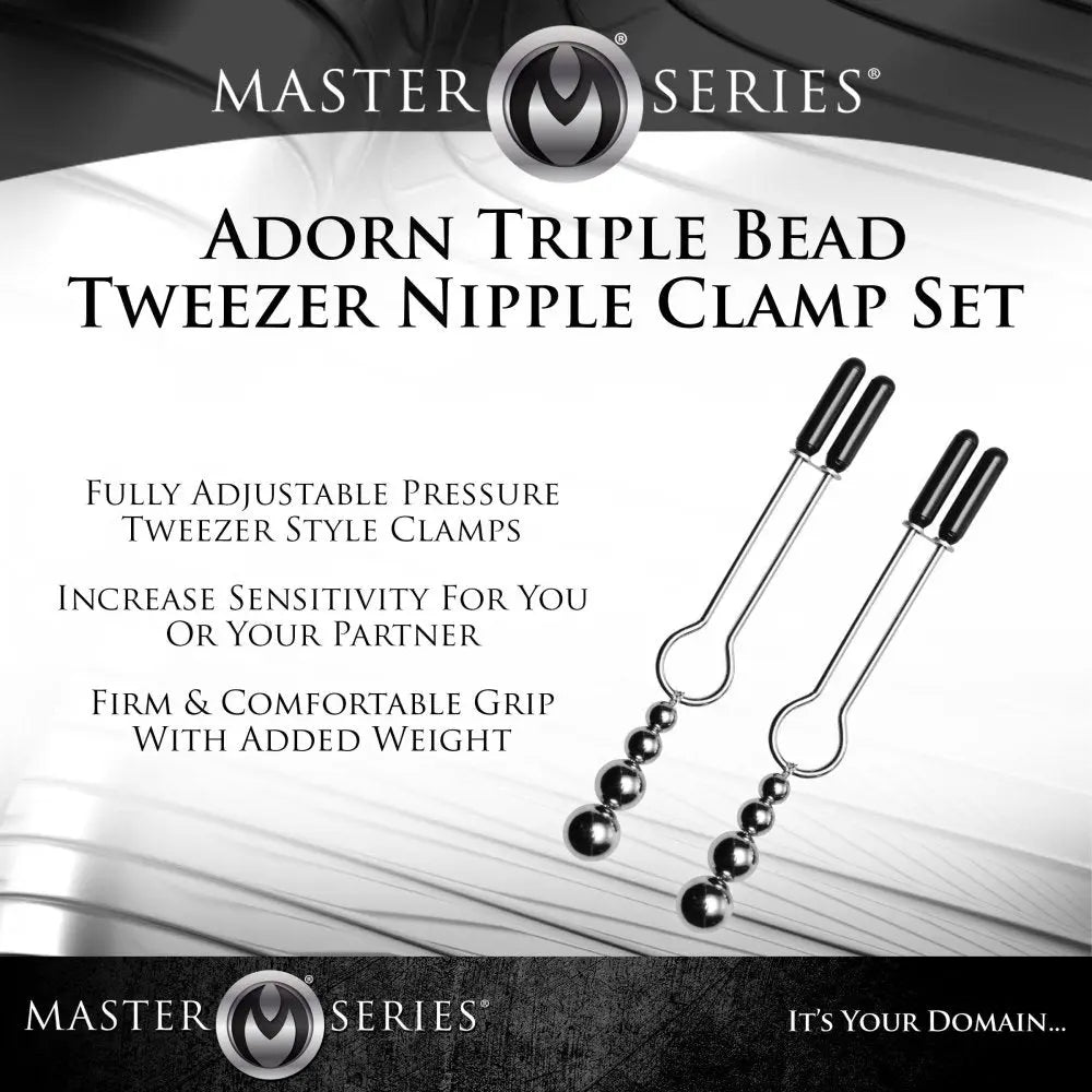 Adorn Triple Bead Nipple Clamp Set  Nipple and Clit Toys