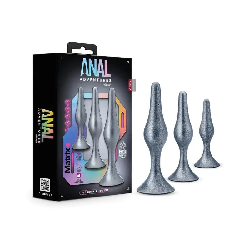 Anal Adventures Matrix Genesis Plug Kit Stellar Silver  Anal - Kits